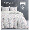 Комплект постельного белья двуспальный из сатина с наволочками 50х70 2 шт Растения The Дом