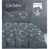 Комплект постельного белья двуспальный из сатина с наволочками 50х70 2 шт Рисунок The Дом