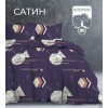 Комплект постельного белья двуспальный из сатина с наволочками 50х70 2 шт Геометрия The Дом