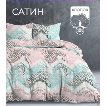 Комплект постельного белья         двуспальный из сатина        с наволочками 50х70 2 шт Рисунок The Дом  