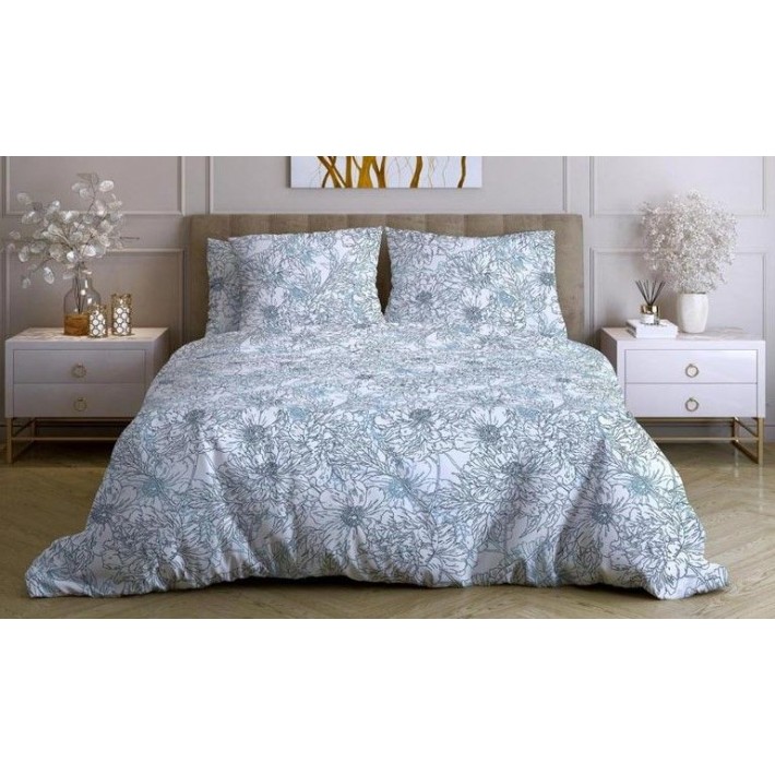 Комплект постельного белья двуспальный из бязи с наволочками 50х70 2 шт Цветы Ночь Нежна