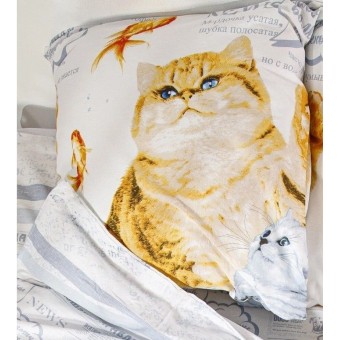 Комплект постельного белья         двуспальный из бязи        с наволочками 50х70 2 шт Животные Ночь Нежна