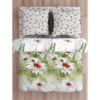 Комплект постельного белья        двуспальный из бязи        с наволочками 70х70 2 шт Цветы The Дом