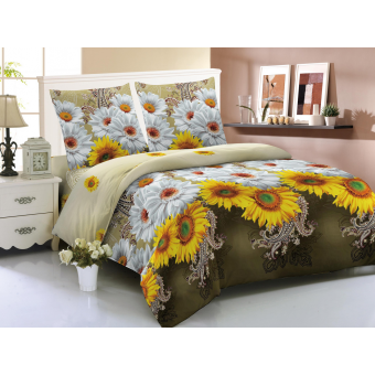 Комплект постельного белья     2 спальный  из полисатина, цветы Amore Mio  
