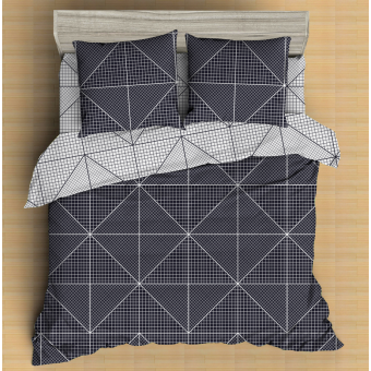 Комплект постельного белья     2 спальный  из полисатина, геометрия Amore Mio  
