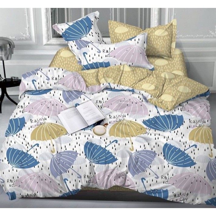 Комплект постельного белья евро из сатина с наволочками 70х70 2 шт Рисунок Luxor