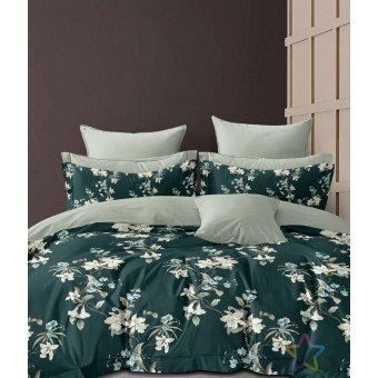 Комплект постельного белья        евро из сатина        с наволочками 70х70 2 шт Цветы Luxor