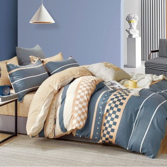 Комплект постельного белья        евро из сатина        с наволочками 70х70 2 шт Геометрия Luxor