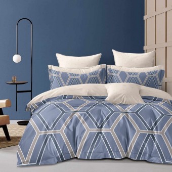 Комплект постельного белья        евро из сатина        с наволочками 70х70 2 шт Геометрия Luxor