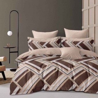 Комплект постельного белья        евро из сатина        с наволочками 70х70 2 шт Геометрия Luxor