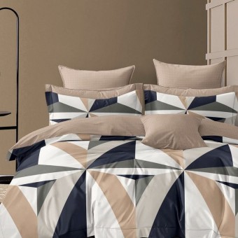 Комплект постельного белья        евро из сатина        с наволочками 70х70 2 шт Геометрия Luxor