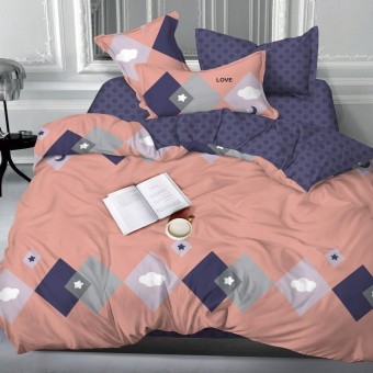 Комплект постельного белья        евро из сатина        с наволочками 70х70 2 шт Абстракция Luxor