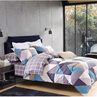 Комплект постельного белья        евро из сатина        с наволочками 70х70 2 шт Абстракция Luxor  