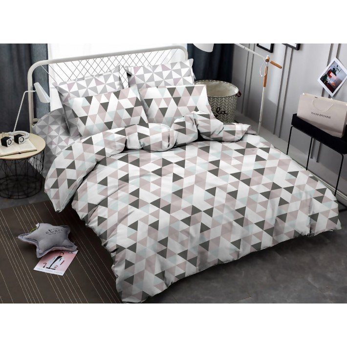 Комплект постельного белья     Евро  из сатина, геометрия Amore Mio  