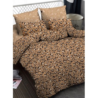 Комплект постельного белья        евро из сатина        с наволочками 50х70 2 шт и с наволочками 70х70 2 шт Сердечки Amore Mio