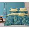 Комплект постельного белья евро из сатина с наволочками 70х70 2 шт Растения Kuzina