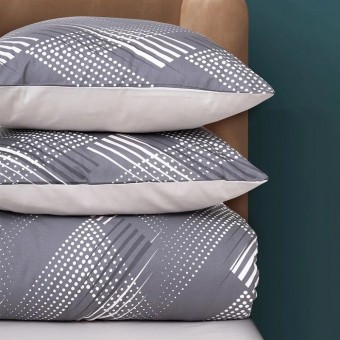 Комплект постельного белья        евро из сатина        с наволочками 50х70 2 шт и с наволочками 70х70 2 шт Геометрия Василиса
