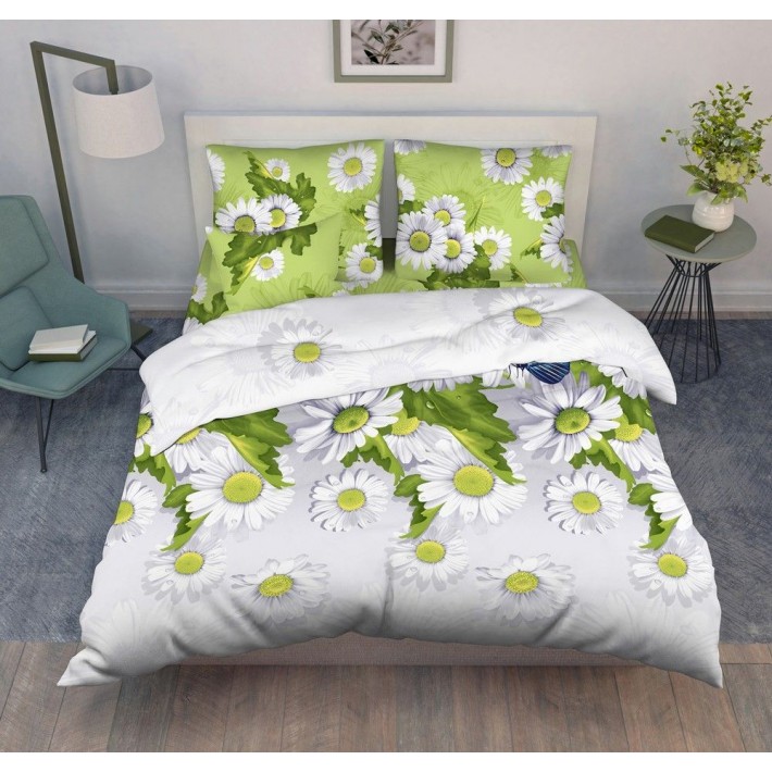Комплект постельного белья из поплина с наволочками 70х70 2 шт Цветы Василиса