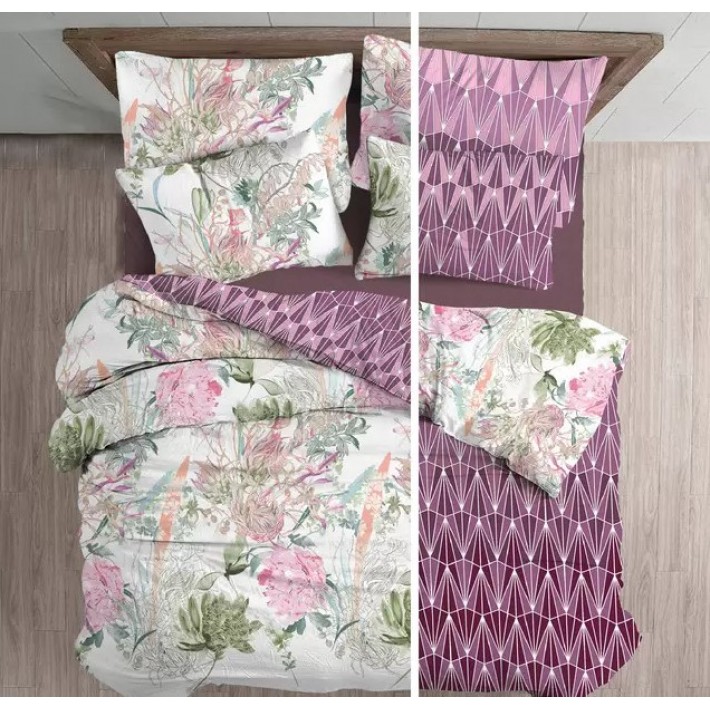 Комплект постельного белья из перкаля с наволочками 70х70 2 шт Двойной дизайн Василиса