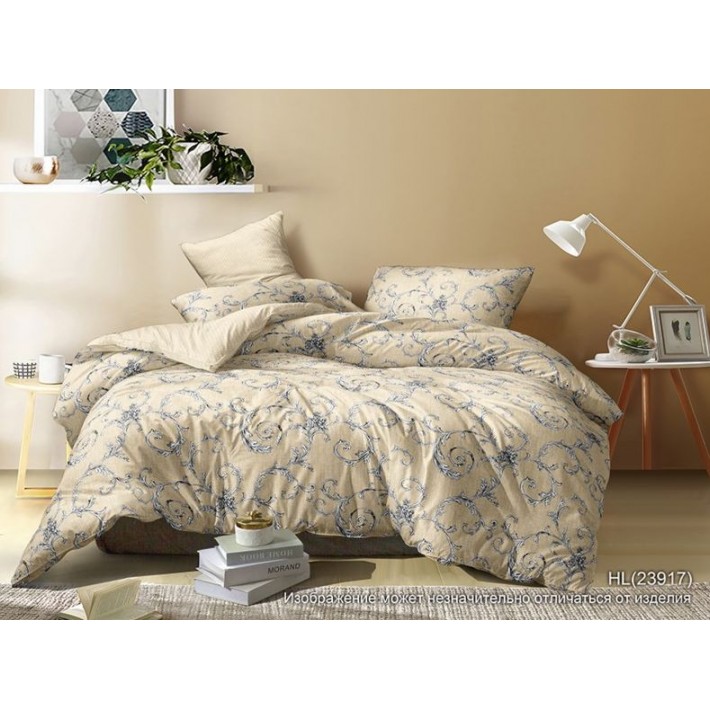 Комплект постельного белья евро из поплина с наволочками 70х70 2 шт Рисунок Kuzina