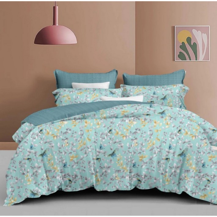 Комплект постельного белья евро из поплина с наволочками 70х70 2 шт