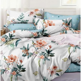 Комплект постельного белья         евро из поплина        с наволочками 70х70 2 шт    