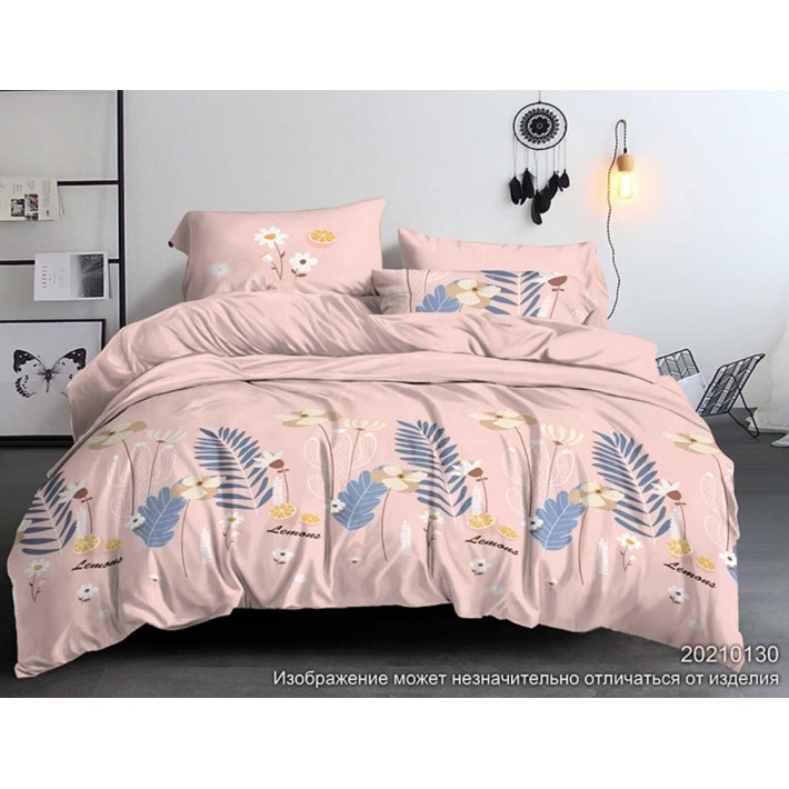 Комплект постельного белья евро из поплина с наволочками 70х70 2 шт