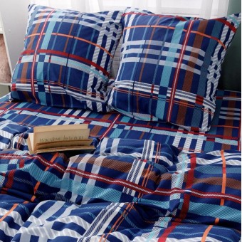 Комплект постельного белья         евро из поплина        с наволочками 50х70 2 шт Полоска Веселина