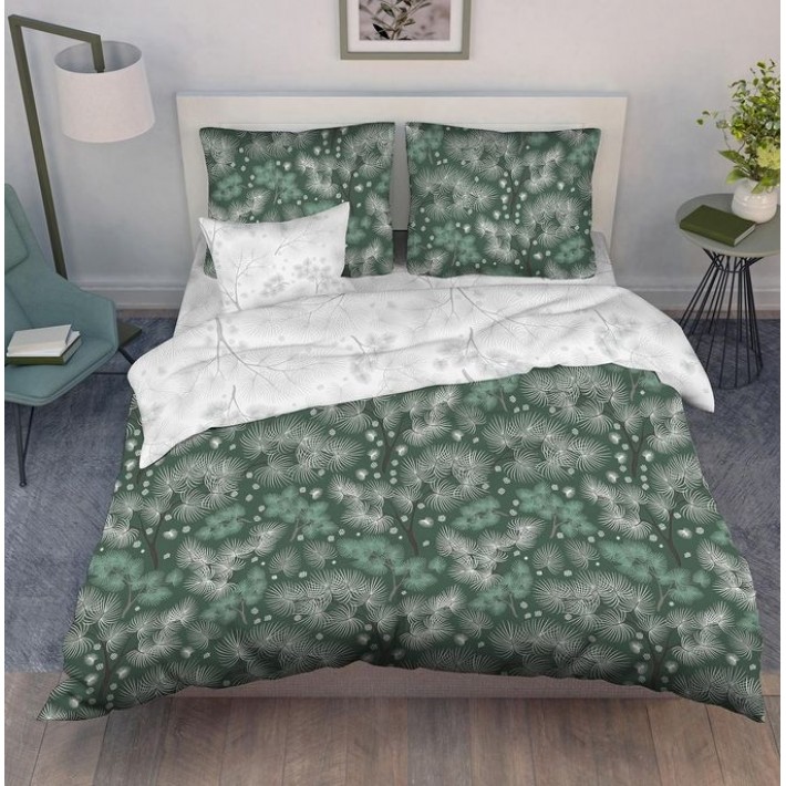 Комплект постельного белья из поплина с наволочками 50х70 2 шт Веточки Василиса