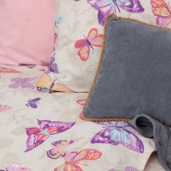 Комплект постельного белья        евро из перкаля        с наволочками 50х70 2 шт Бабочки Sova and Javoronok
