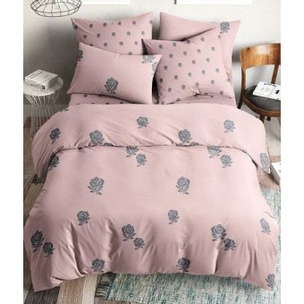 Комплект постельного белья         евро из бязи        с наволочками 50х70 2 шт Цветы Ночь Нежна