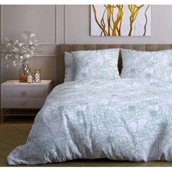 Комплект постельного белья         евро из бязи        с наволочками 50х70 2 шт Цветы Ночь Нежна