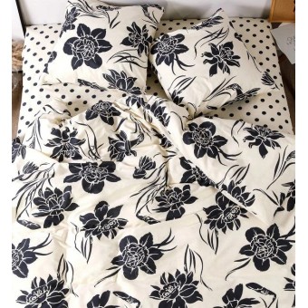 Комплект постельного белья         евро из бязи        с наволочками 50х70 2 шт Цветы Ночь Нежна