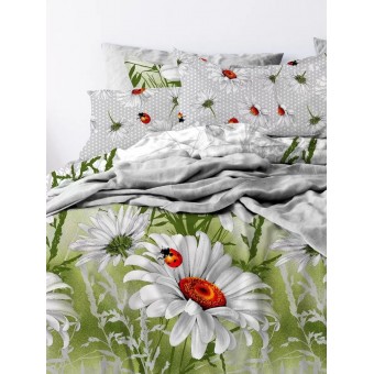 Комплект постельного белья        евро из бязи        с наволочками 70х70 2 шт Растения