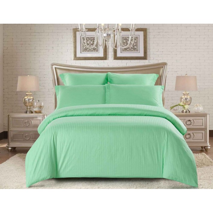 Набор наволочек 70х70 из поплина-страйп зеленая однотонная Гелиос