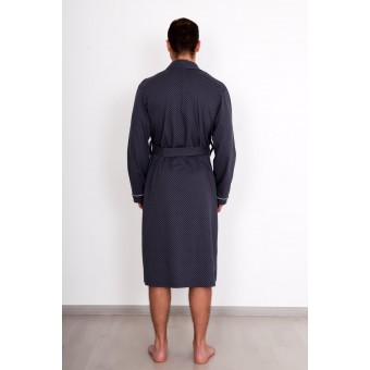 Халат  мужской       из кулирки   с запахом  с длинным рукавом  серый