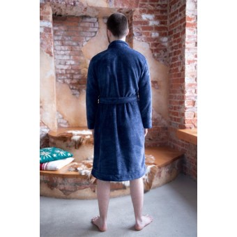 Халат  мужской       из велсофта       синий