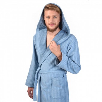 Халат  мужской       махровый       синий