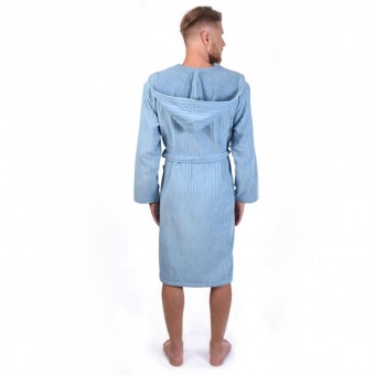 Халат  мужской       махровый       синий