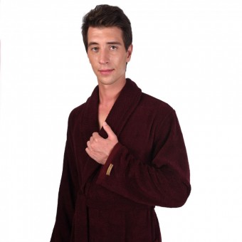 Халат  мужской       махровый       бордовый