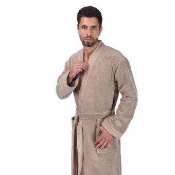 Халат  мужской       махровый       бежевый