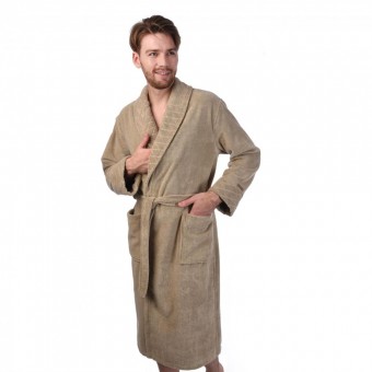 Халат  мужской       махровый       бежевый