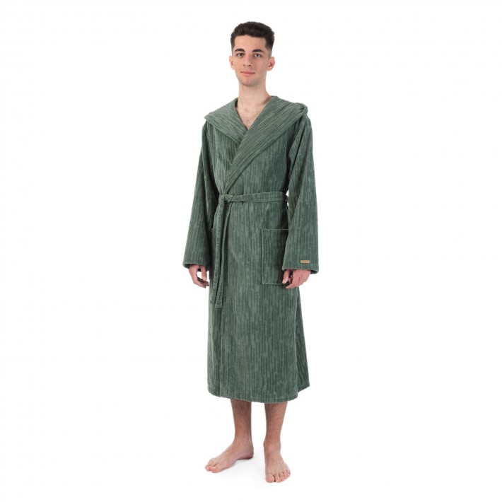 Халат мужской махровый зеленый