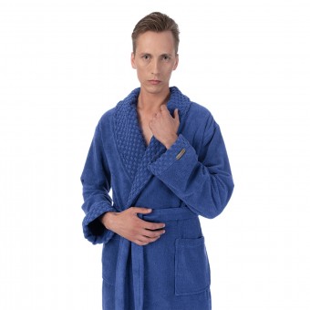 Халат  мужской       махровый       синий