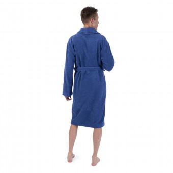 Халат  мужской       махровый       синий