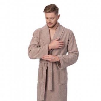 Халат  мужской       махровый       бежевый