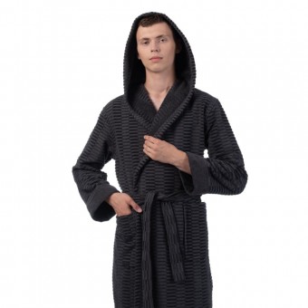 Халат  мужской       махровый       серый