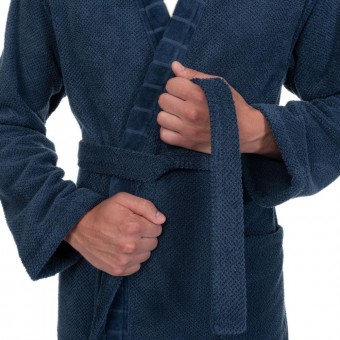 Халат  мужской       махровый       синий