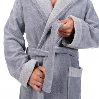 Халат  мужской       махровый       серый