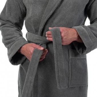 Халат  мужской       махровый       Темно-серый